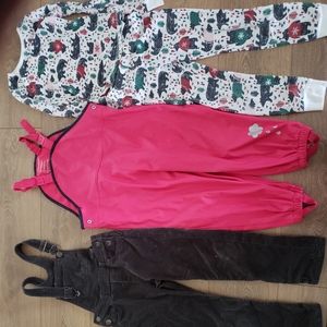 Girls pajama set,rainy suit and a codro overall